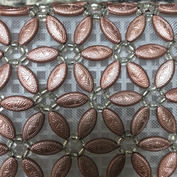 Focuiyn Vintage Beaded Handbag Purse Rosegold - Picture 5 of 8